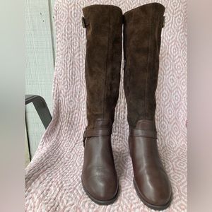 Ralph Lauren Chocolate Brown Leather and Suede Riding Boots
